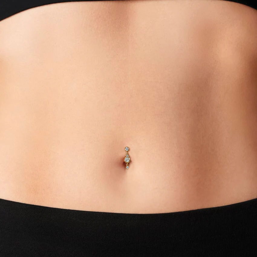 3-4 Cubic Zirconia with Double Dangle Barbell - Image 4