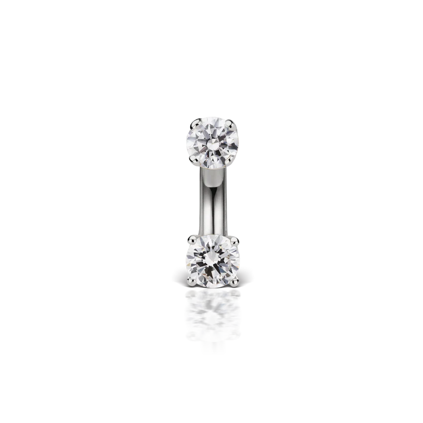 Prong Set Cubic Zirconia Rook Barbell - Image 14
