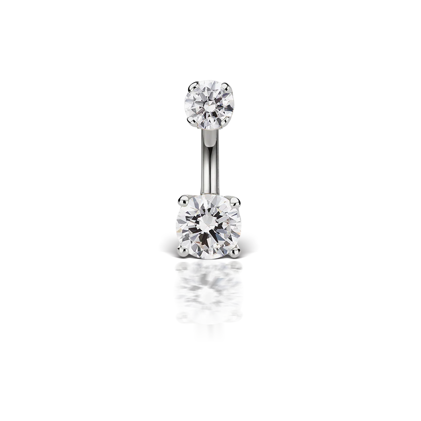 Prong Set Cubic Zirconia Rook Barbell - Image 3