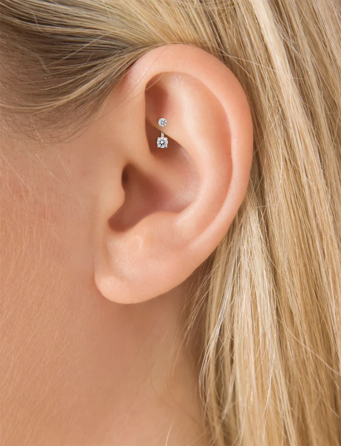 Prong Set Cubic Zirconia Rook Barbell - Image 32