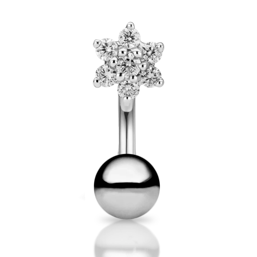 Diamond Flower and Ball Rook Barbell - Image 2