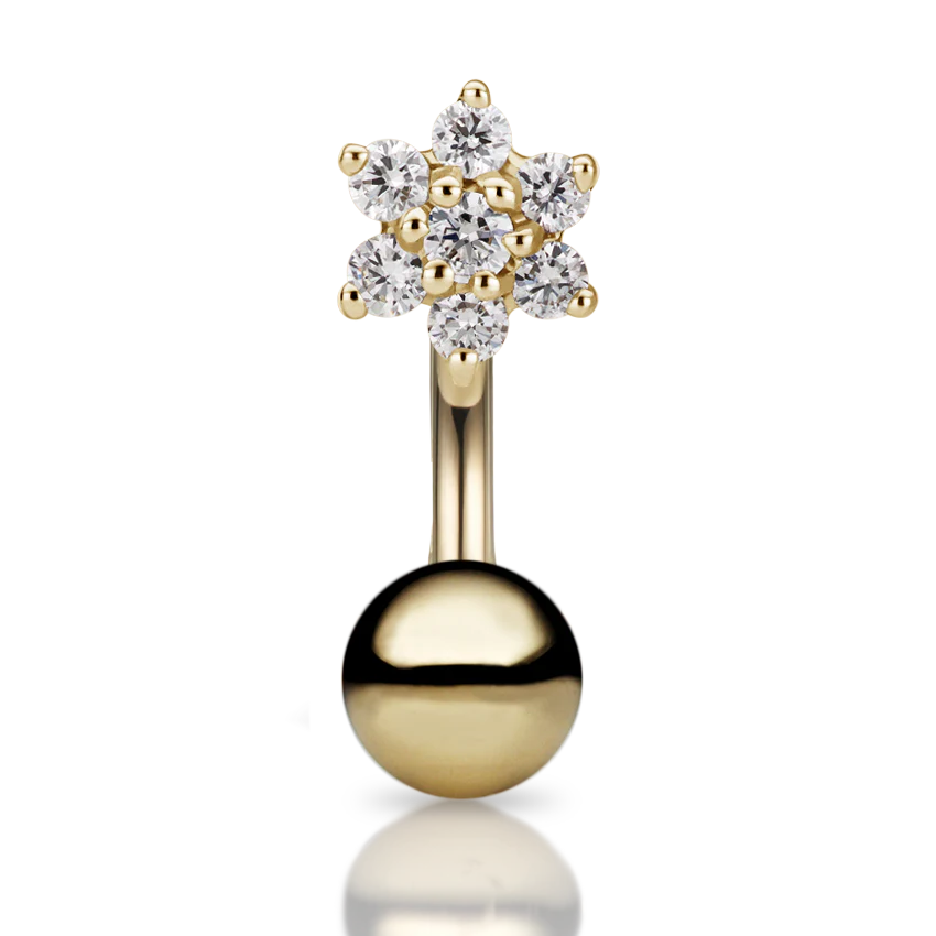 Diamond Flower and Ball Rook Barbell - Image 5