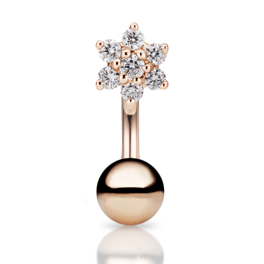 Diamond Flower and Ball Rook Barbell - Image 6