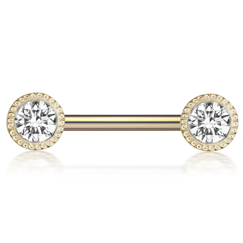 Scallop Set Diamond Nipple Barbell - Image 16