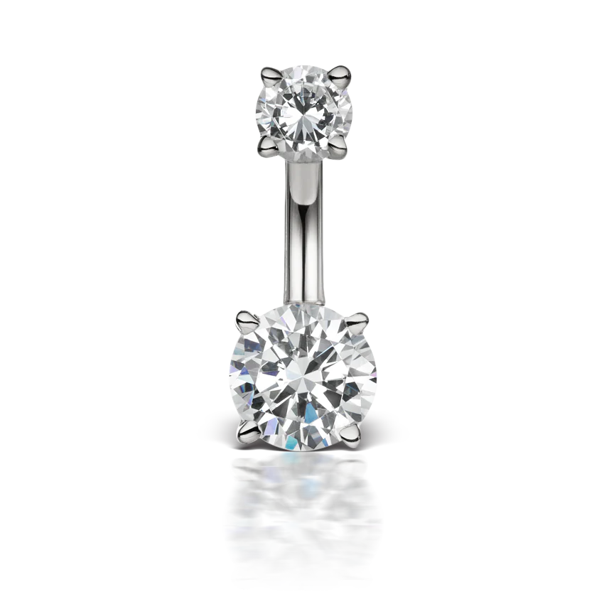 Cubic Zirconia Prong Solitaire Barbell - Image 14