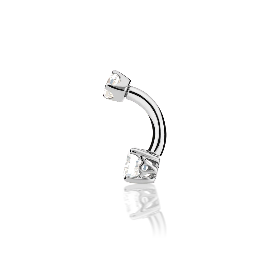 Cubic Zirconia Prong Solitaire Barbell - Image 20