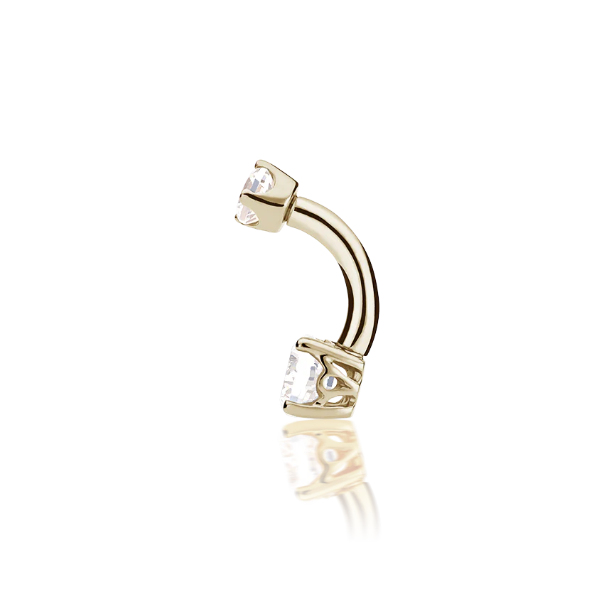 Cubic Zirconia Prong Solitaire Barbell - Image 28