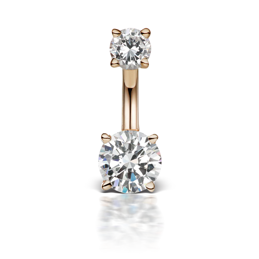 Cubic Zirconia Prong Solitaire Barbell - Image 43