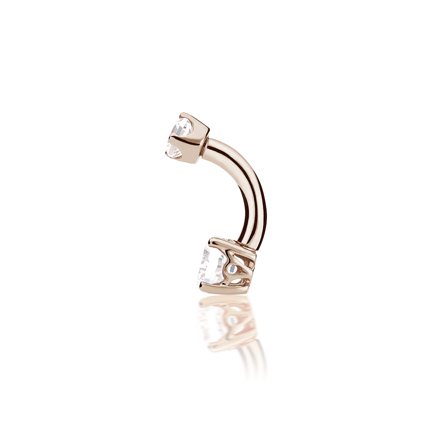 Cubic Zirconia Prong Solitaire Barbell - Image 56