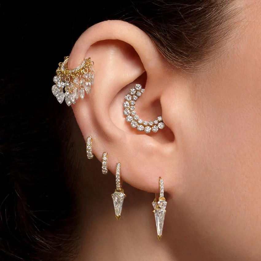 Invisible Diamond Apsara Hoop Earring - Image 36