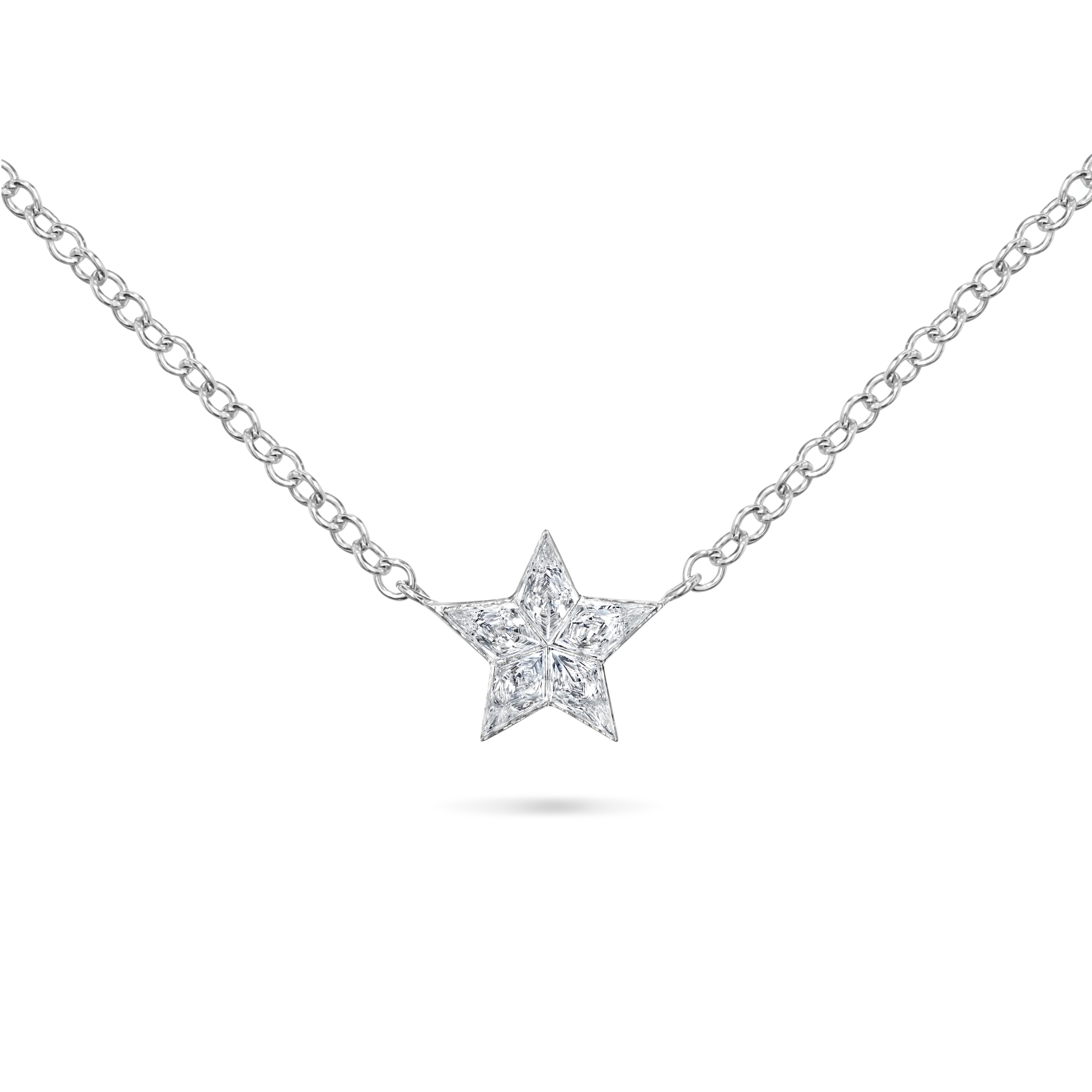 7mm Invisible Set Diamond Star Necklace - Image 3