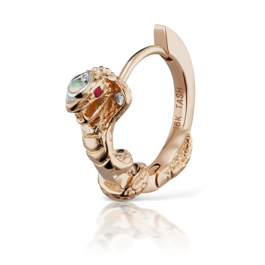 8mm Cobra Clicker with Opal Head and Ruby Eyes - Image 11