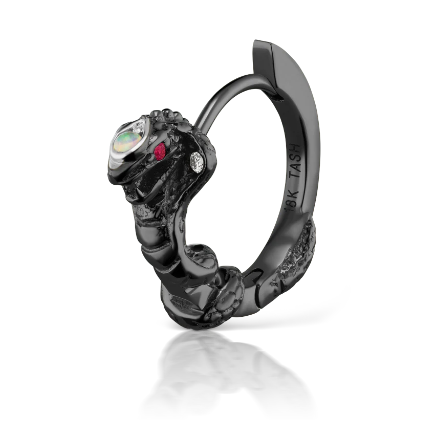 8mm Cobra Clicker with Opal Head and Ruby Eyes - Image 16