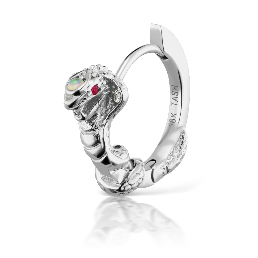 8mm Cobra Clicker with Opal Head and Ruby Eyes - Image 5