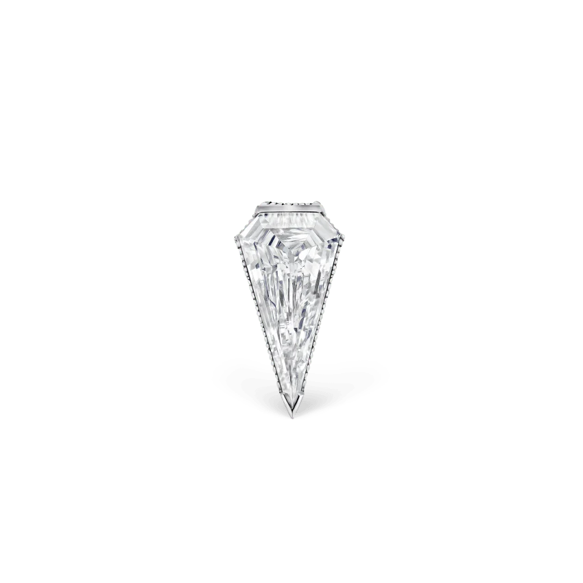 Engraved Silhouette Diamond Stud Earring - Image 3
