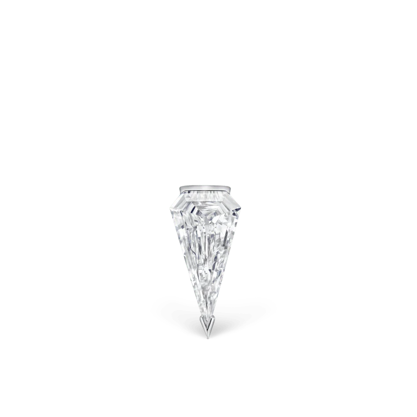 Low Profile Silhouette Diamond Stud Earring - Image 3
