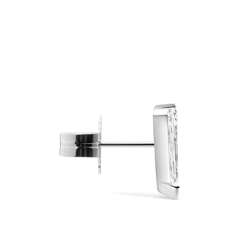 Low Profile Silhouette Diamond Stud Earring - Image 4