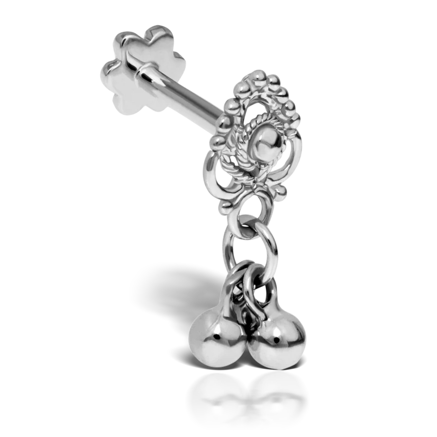 Ajna Dangle Threaded Stud Earring With Titanium Backing