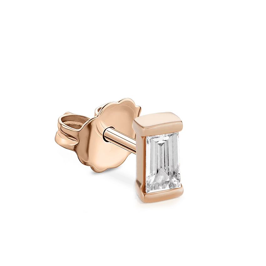 Baguette Diamond Stud Earring - Image 4