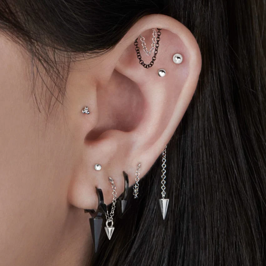 Ball Threaded Stud Earring With Titanium Backing - Image 25