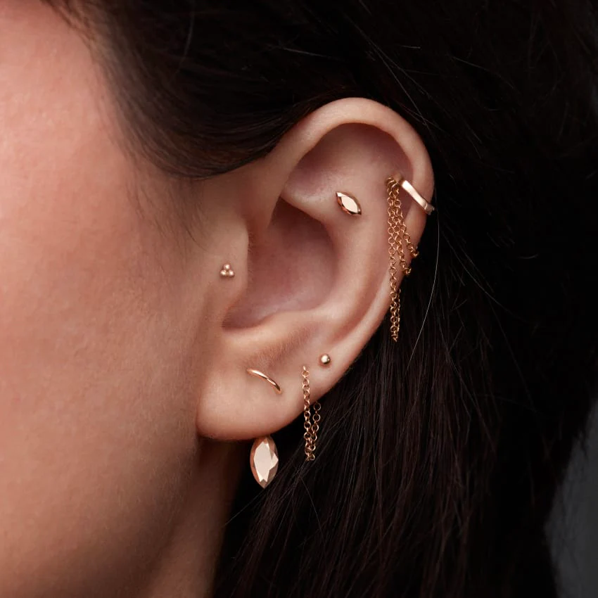 Ball Threaded Stud Earring With Titanium Backing - Image 9