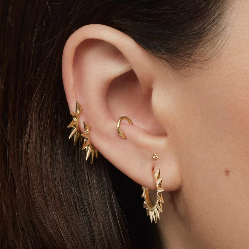 Ball Trinity Threaded Stud Earring - Image 6