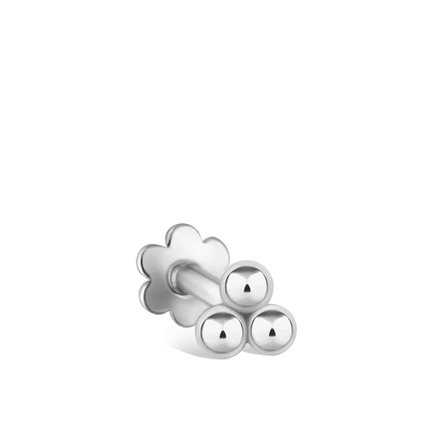 Ball Trinity Threaded Stud Earring - Image 8