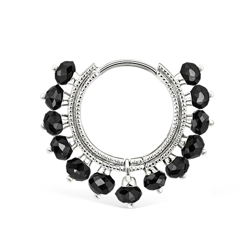 Black Diamond Coronet Hoop Earring - Image 10