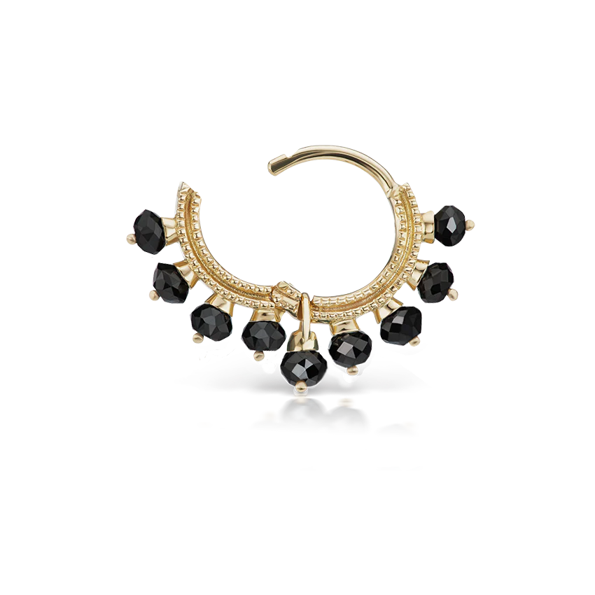Black Diamond Coronet Hoop Earring - Image 13