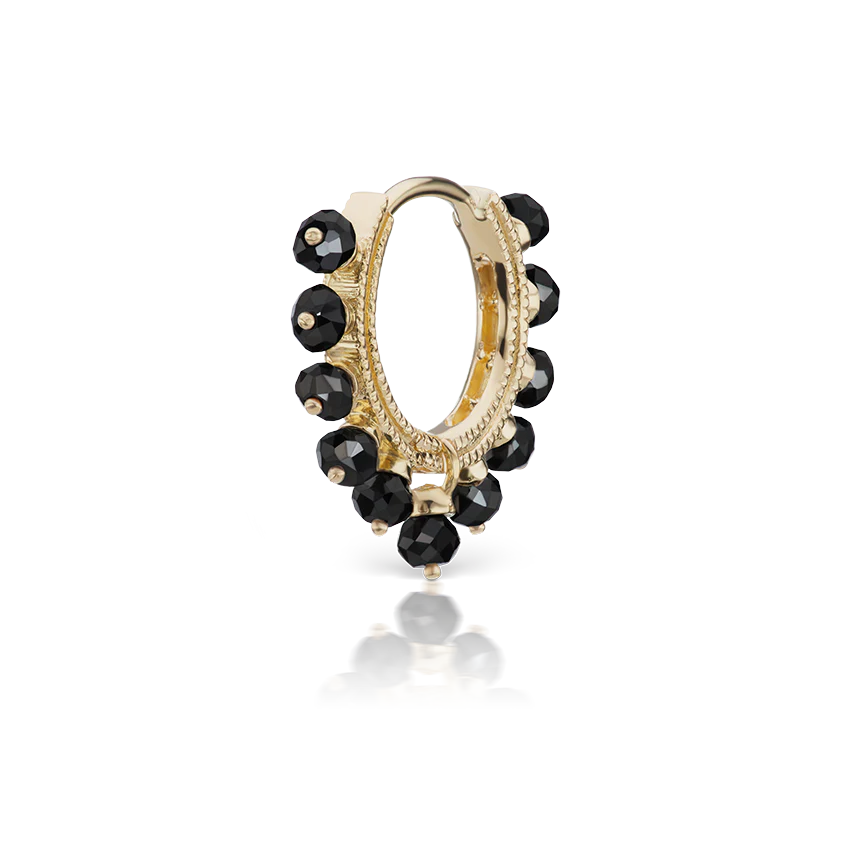 Black Diamond Coronet Hoop Earring - Image 14