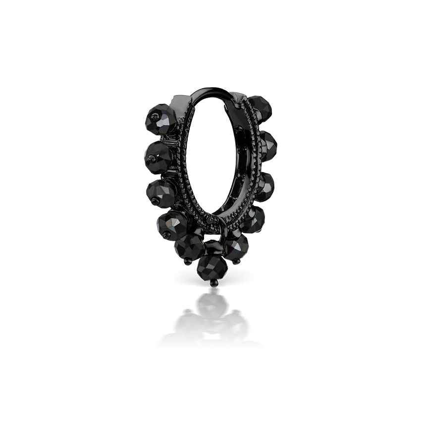 Black Diamond Coronet Hoop Earring - Image 29