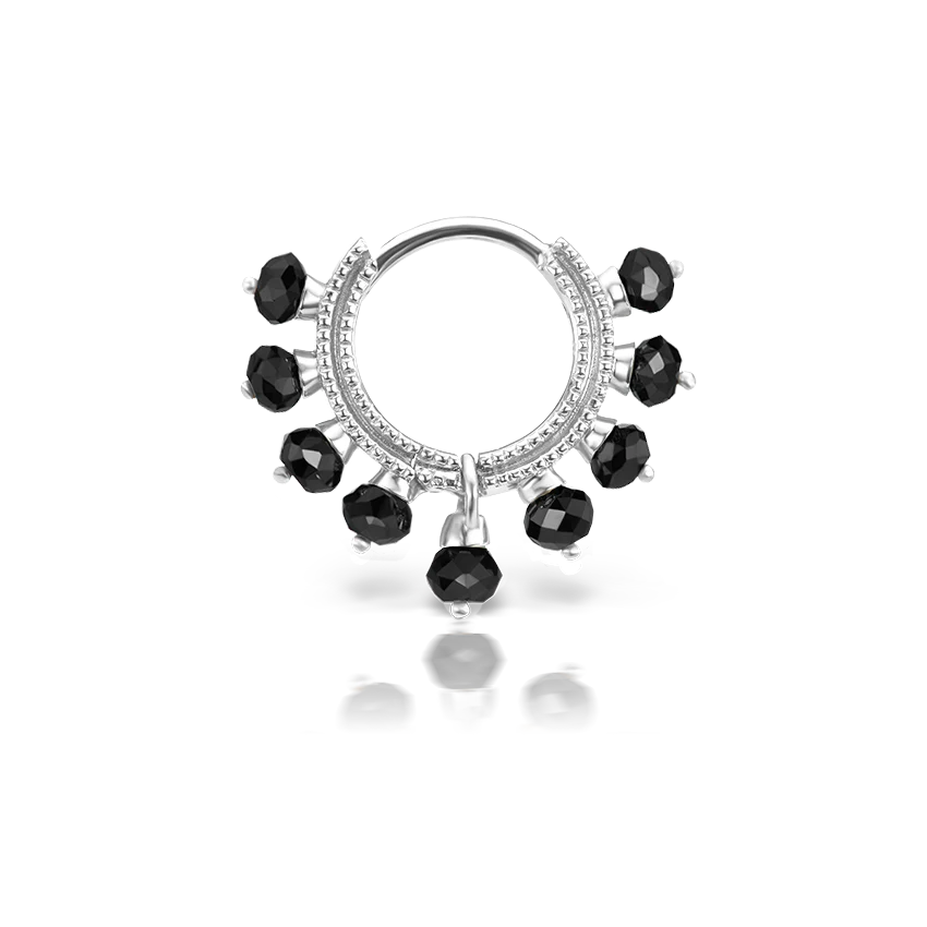 Black Diamond Coronet Hoop Earring - Image 3