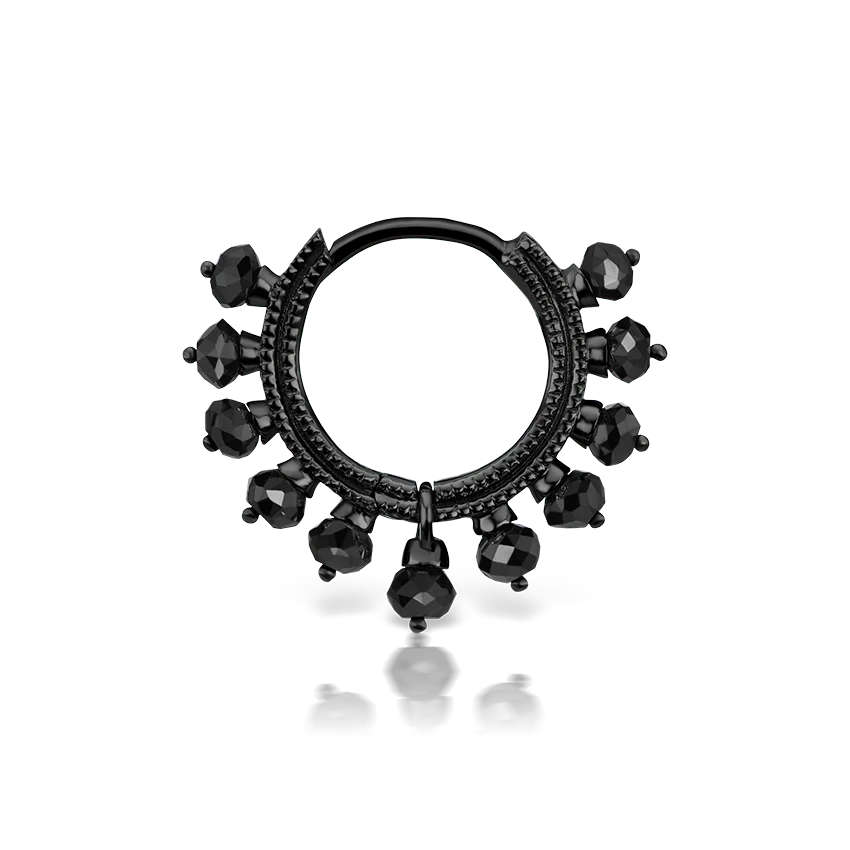 Black Diamond Coronet Hoop Earring - Image 30
