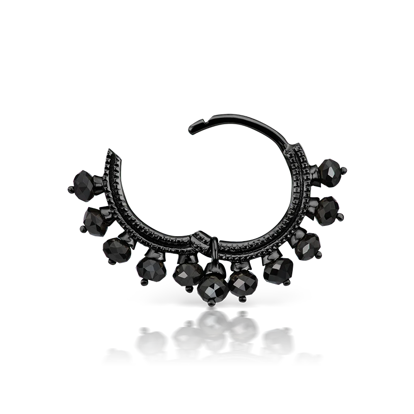 Black Diamond Coronet Hoop Earring - Image 31
