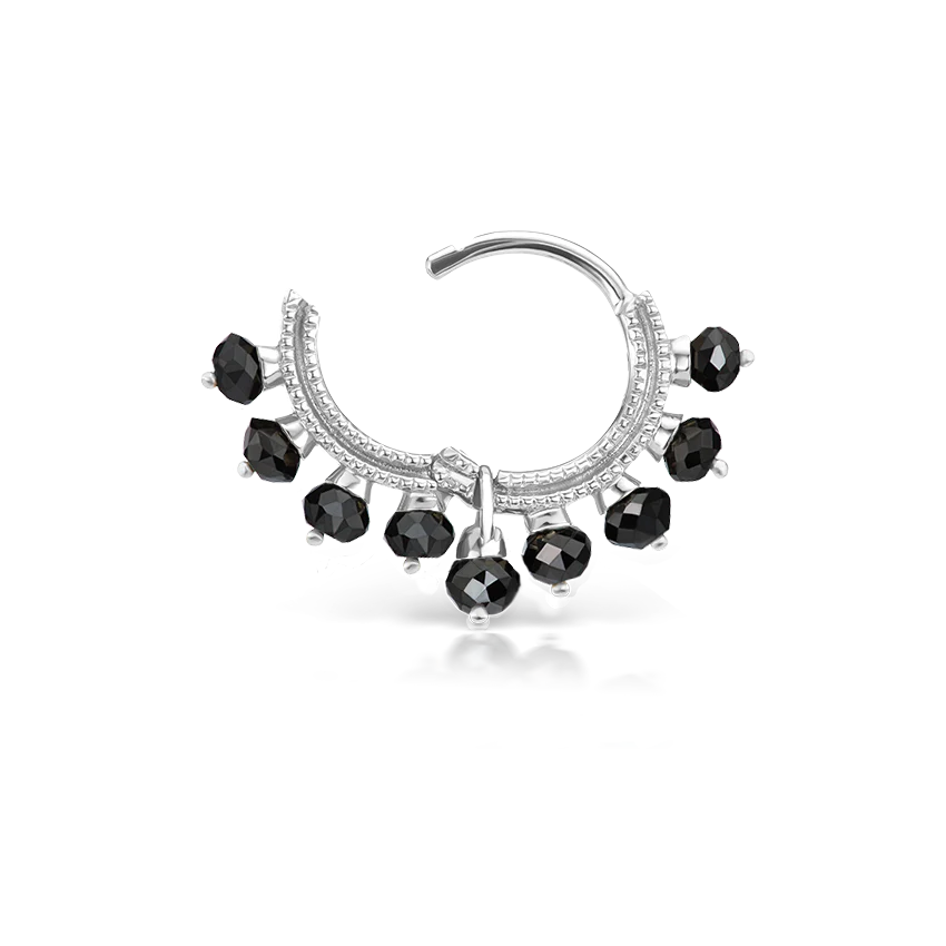 Black Diamond Coronet Hoop Earring - Image 4