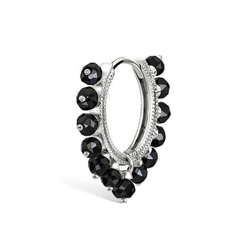 Black Diamond Coronet Hoop Earring - Image 9