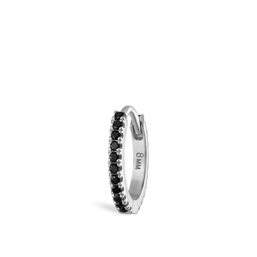 Black Diamond Eternity Hoop Earring - Image 10