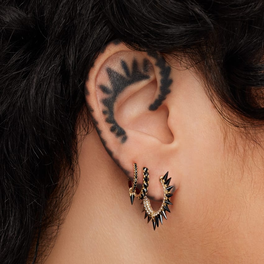 Black Diamond Eternity Hoop Earring - Image 33