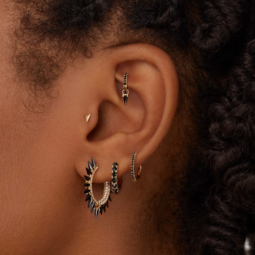 Black Diamond Eternity Hoop Earring - Image 51