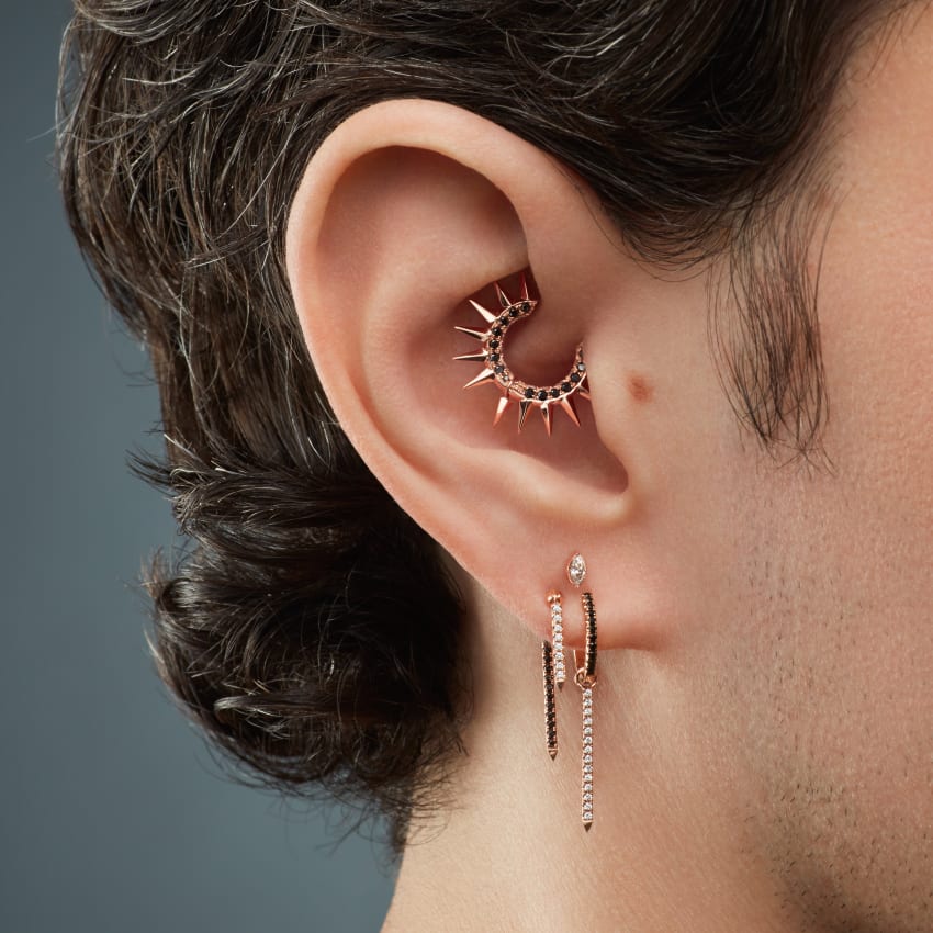 Black Diamond Eternity Hoop Earring - Image 68