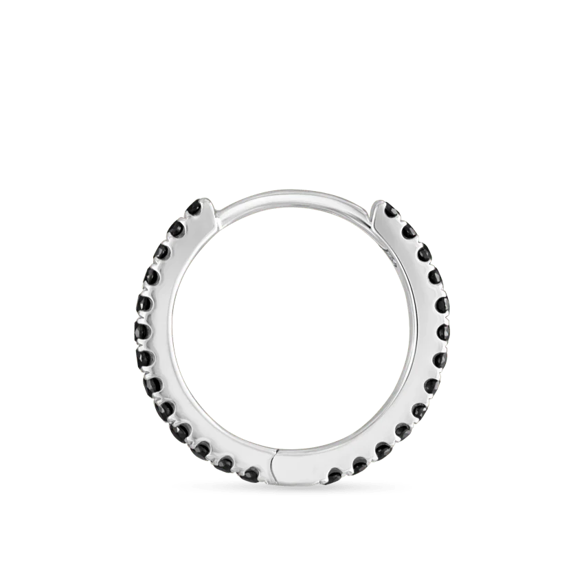 Black Diamond Eternity Hoop Earring - Image 7