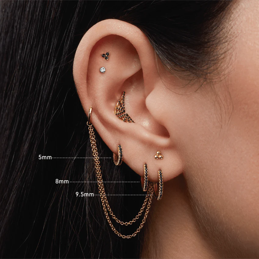Black Diamond Eternity Hoop Earring - Image 80