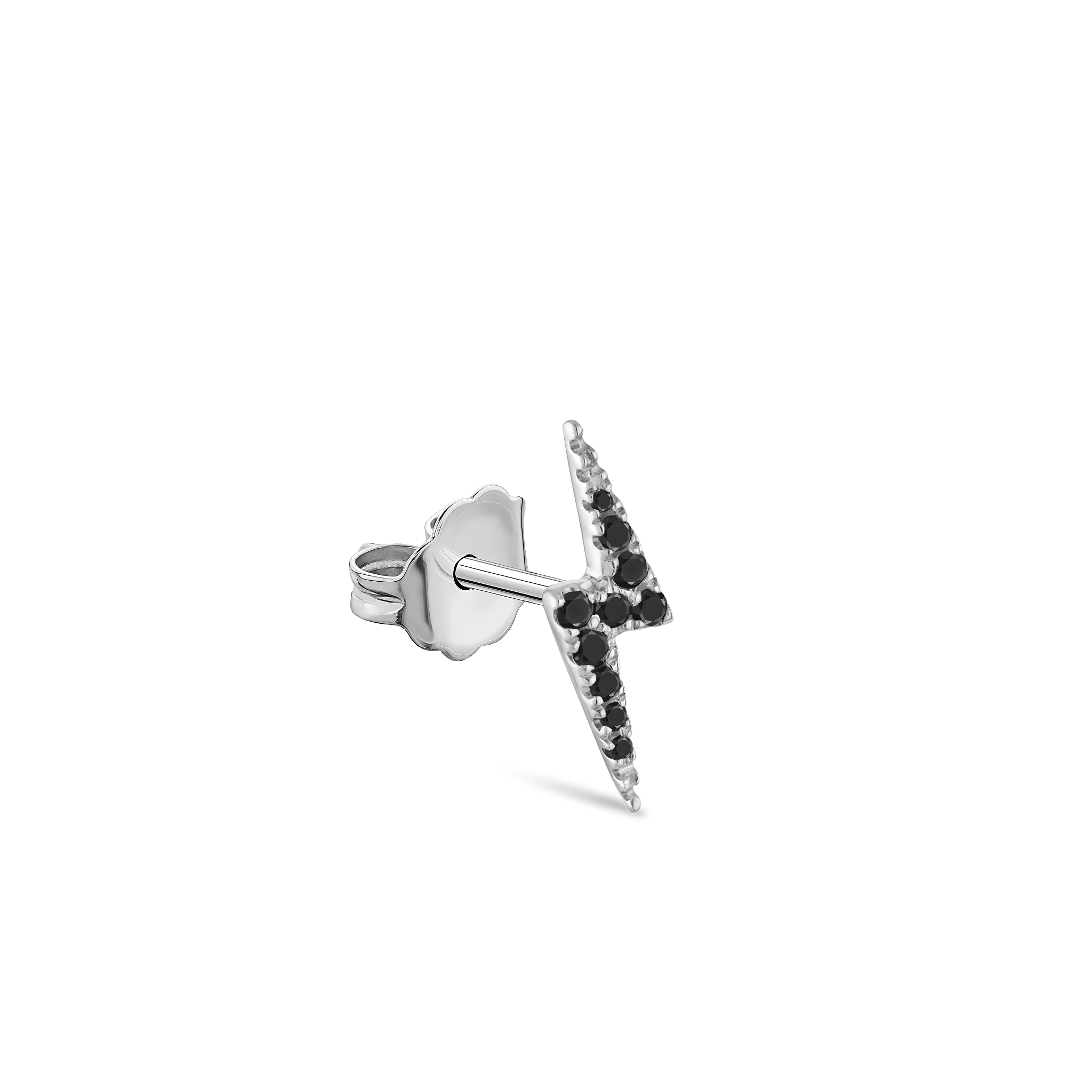 Black Diamond Lightning Bolt Stud Earring - Image 11