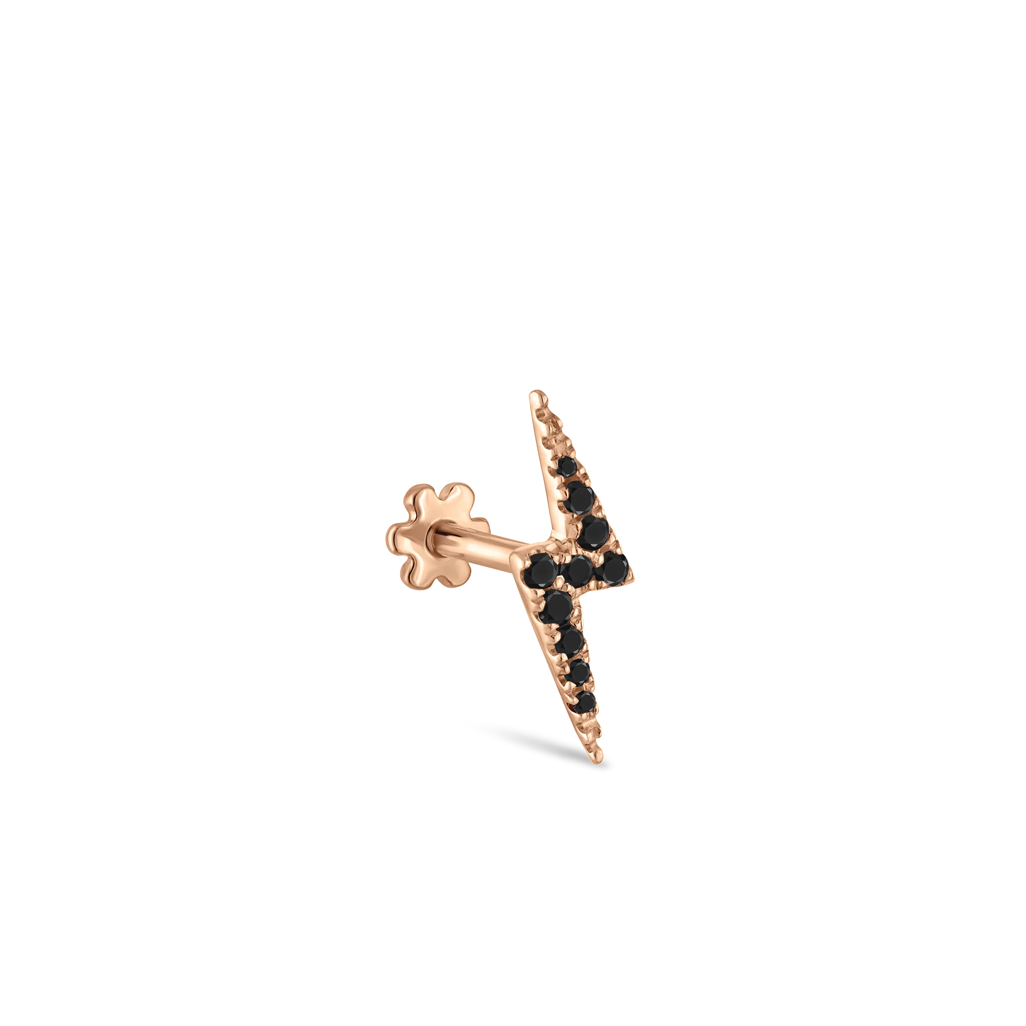 Black Diamond Lightning Bolt Threaded Stud Earring - Image 20