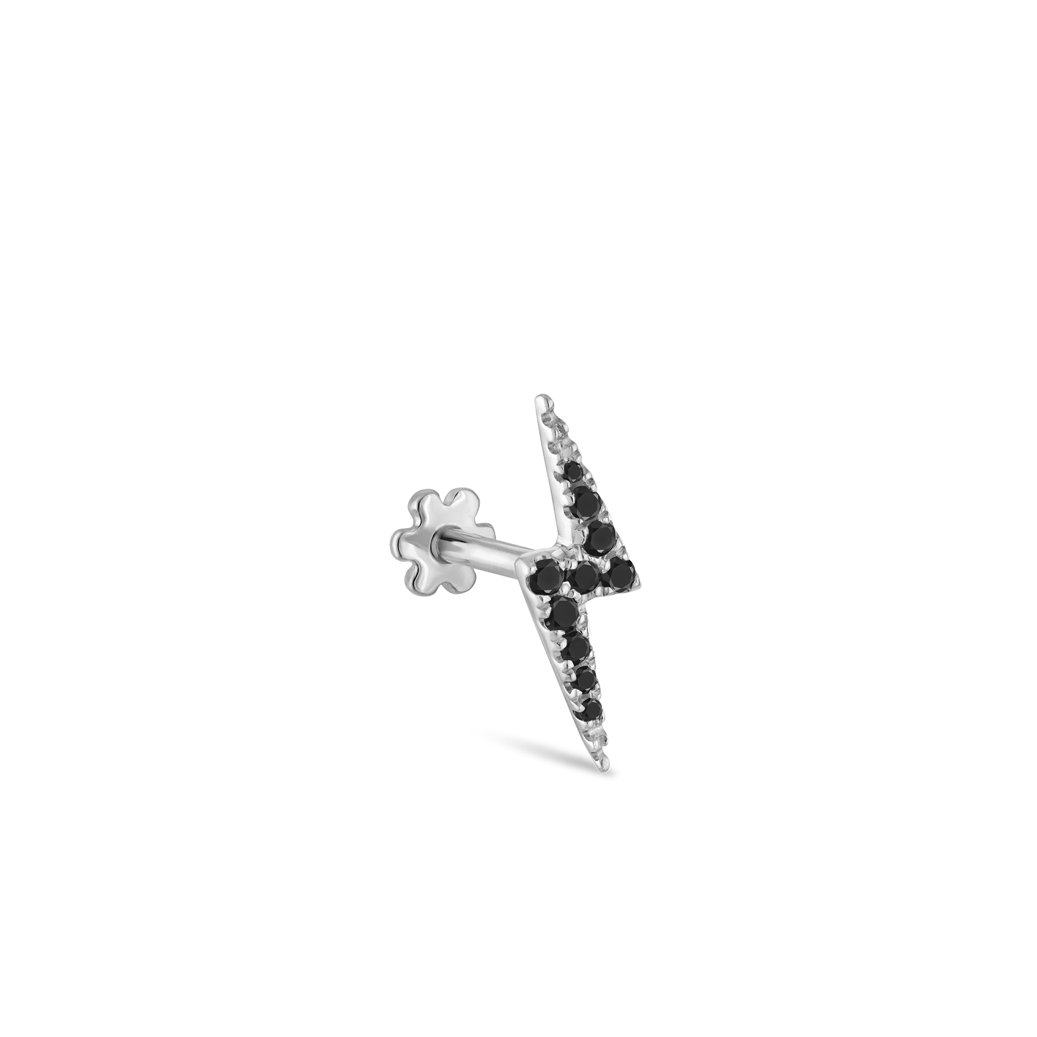 Black Diamond Lightning Bolt Threaded Stud Earring - Image 21