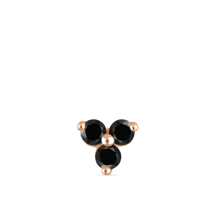 Black Diamond Trinity Threaded Stud Earring - Image 17