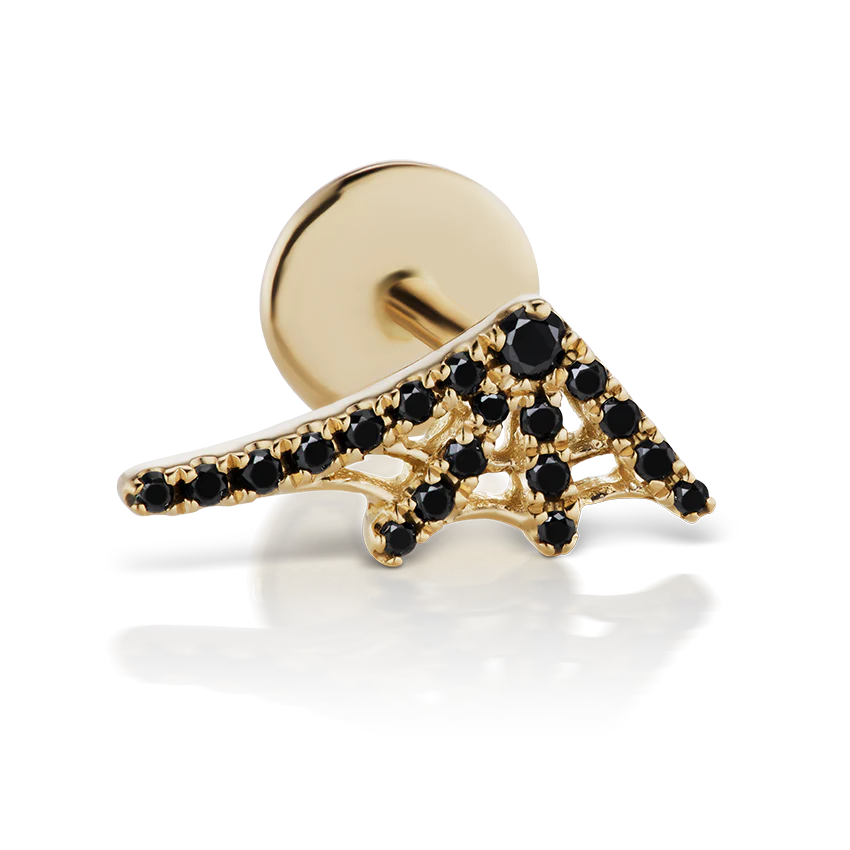 Black Diamond Web Threaded Stud Earring - Image 10