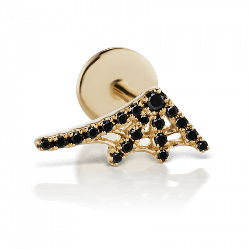 Black Diamond Web Threaded Stud Earring - Image 13