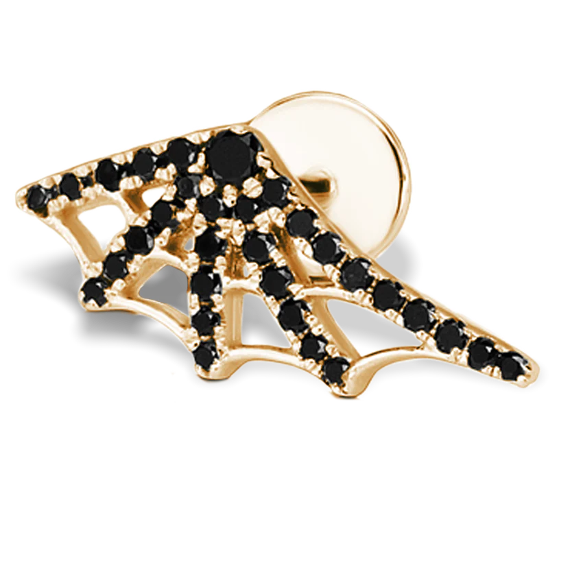 Black Diamond Web Threaded Stud Earring - Image 16