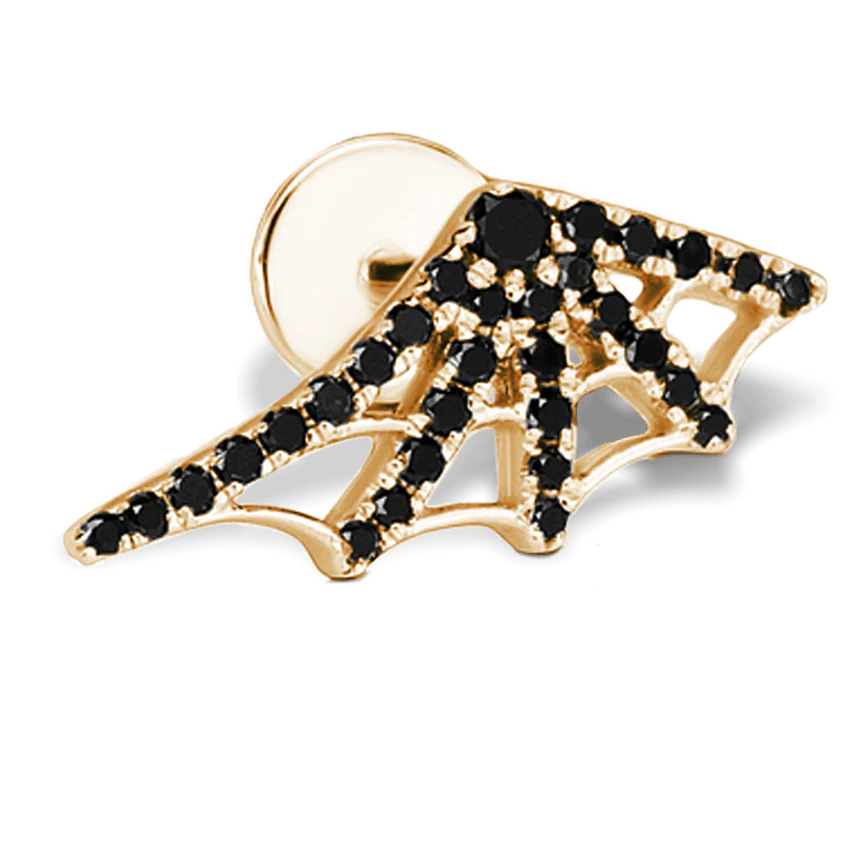 Black Diamond Web Threaded Stud Earring - Image 17